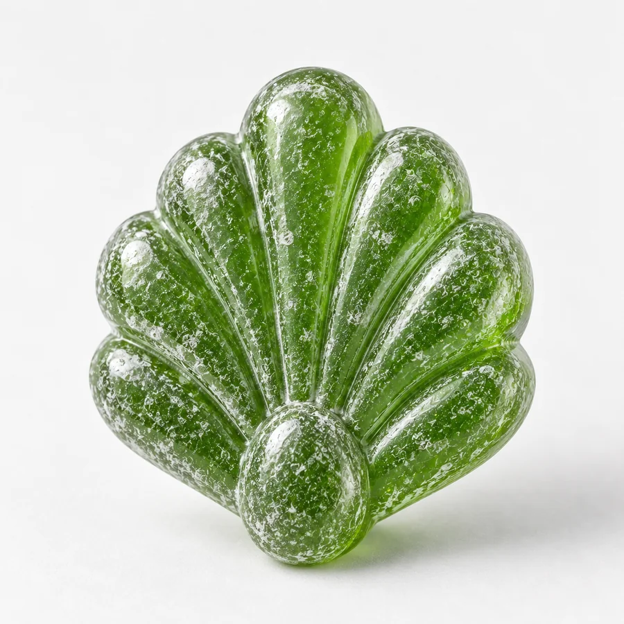Palmette douce, bonbon vert en sucre cuit