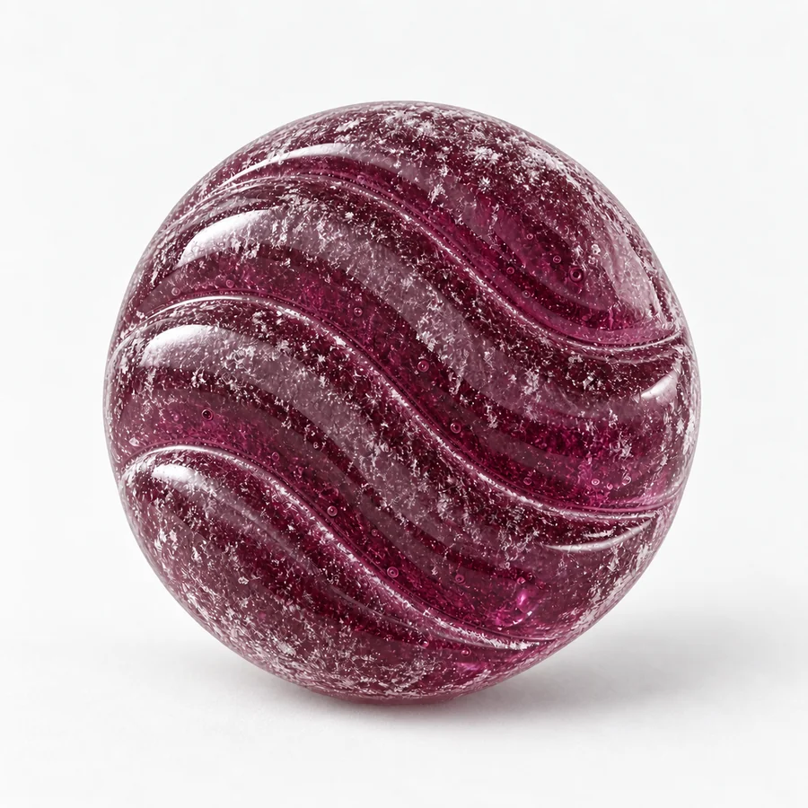 Galet zébré, bonbon violet cassis en sucre cuit