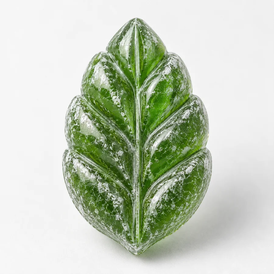 Feuille tropicale, bonbon vert émeraude en sucre cuit